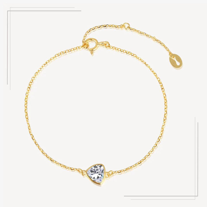 Brățară minimalistă din argint placat cu aur și zircon strălucitor – B45 – Design elegant de la Masiri.ro