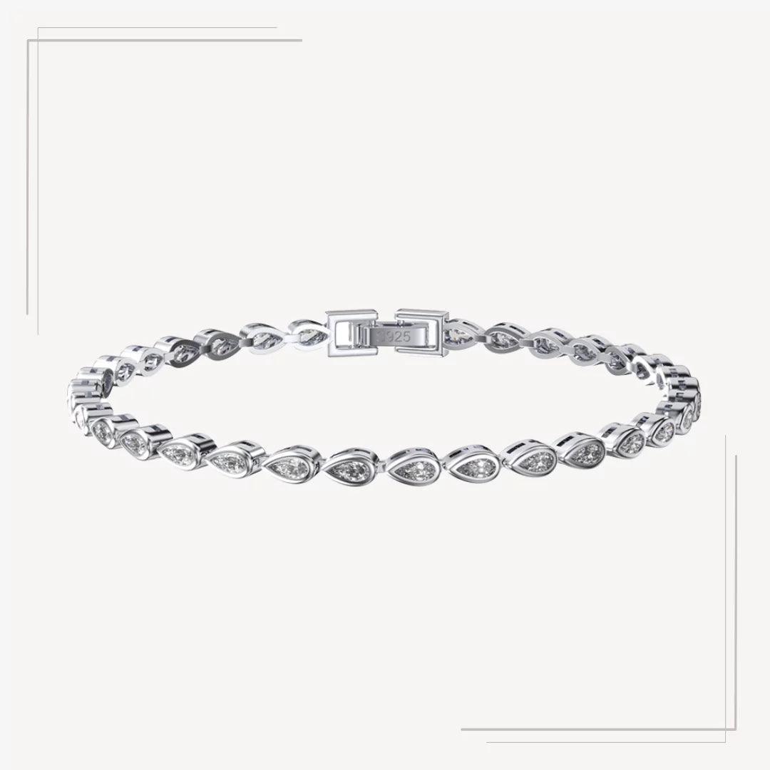 Brățară tennis din argint cu design sofisticat și pietre lacrimă – Tear B76 – Design elegant de la Masiri.ro