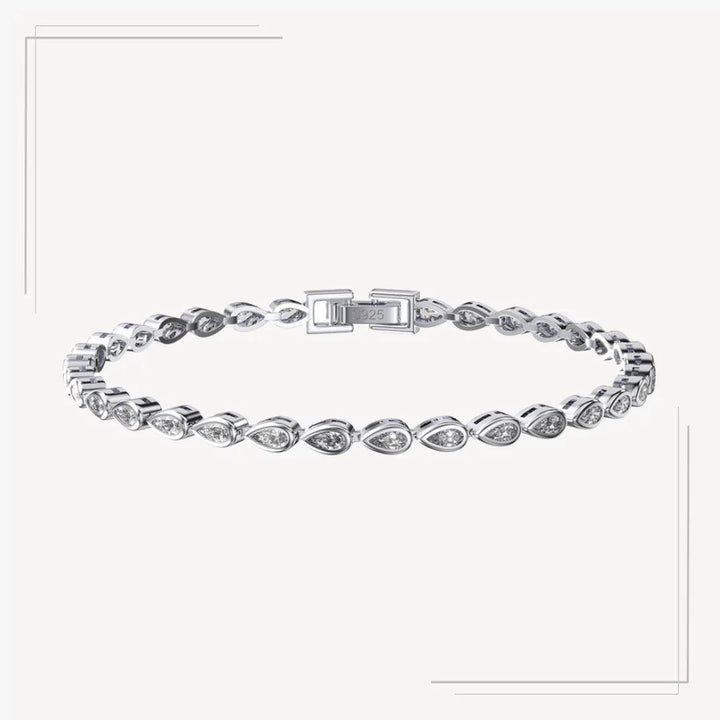 Brățară tennis din argint cu design sofisticat și pietre lacrimă – Tear B76 – Design elegant de la Masiri.ro