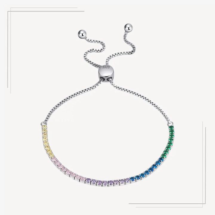 Brățară tennis din argint cu pietre colorate și închidere ajustabilă – B10 Multi-color – Design elegant de la Masiri.ro