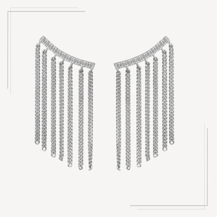 Cercei din argint cu bare verticale - Athena – Design elegant de la Masiri.ro