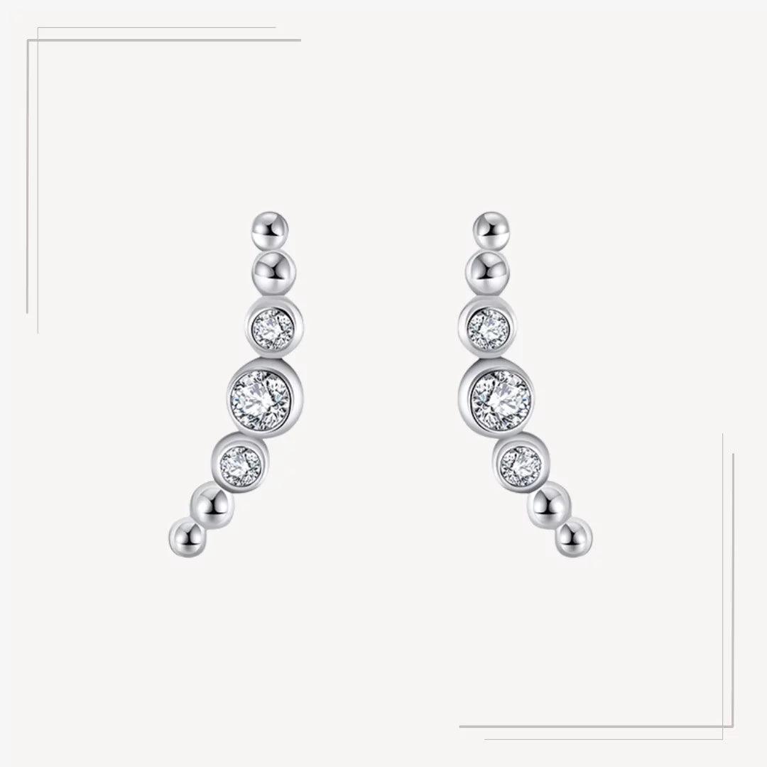 Cercei din argint cu cristale sferice - C41 – Design elegant de la Masiri.ro