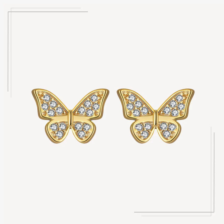 Cercei din argint pacat cu aur in forma de fluture - C48 – Design elegant de la Masiri.ro