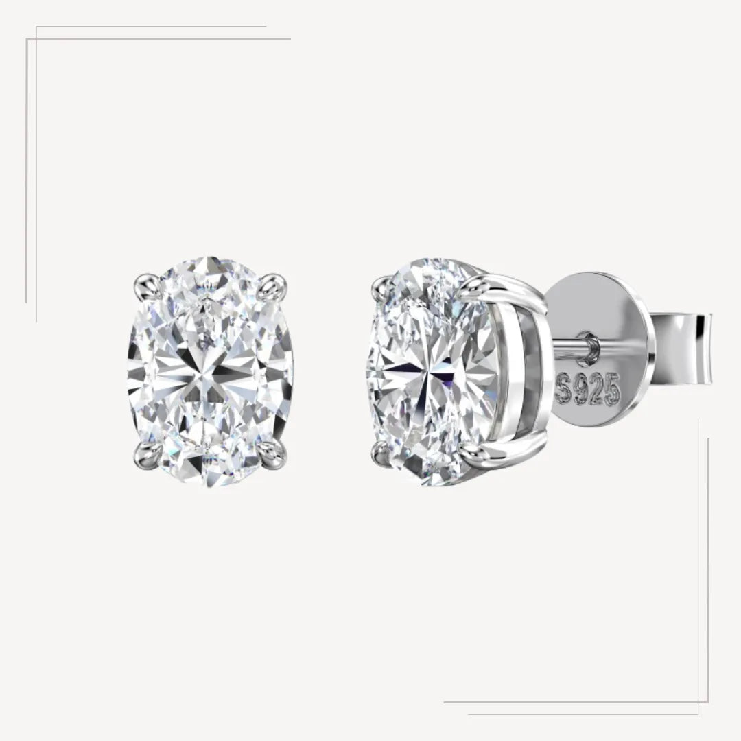 Cercei din argint cu Diamant Moissanite Bella