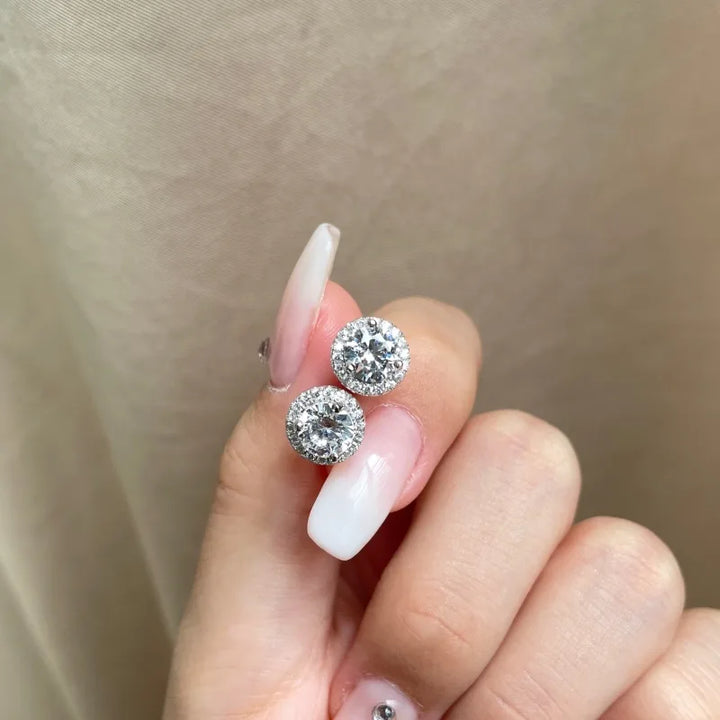 Cercei eleganți din argint cu zircon forma rotunda - Lydia 2