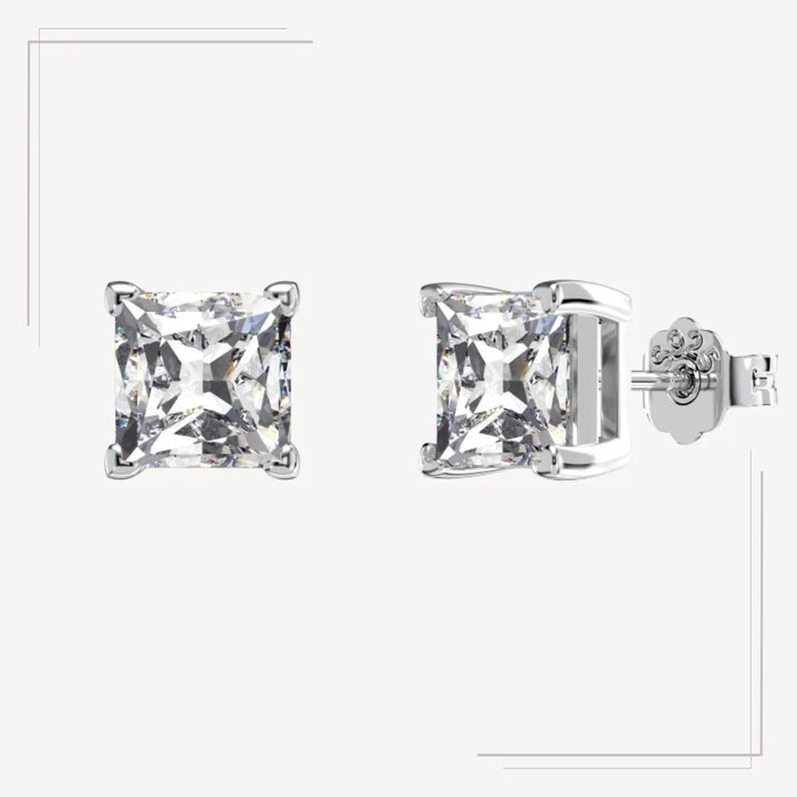 Cercei eleganți din argint statement patrata - Ariana