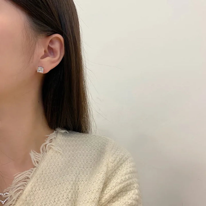 Cercei eleganți din argint statement patrata - Ariana 3