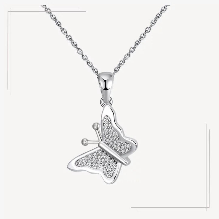 Colier din argint cu pandantiv fluture decorat cu zirconii - L05 – Design elegant de la Masiri.ro