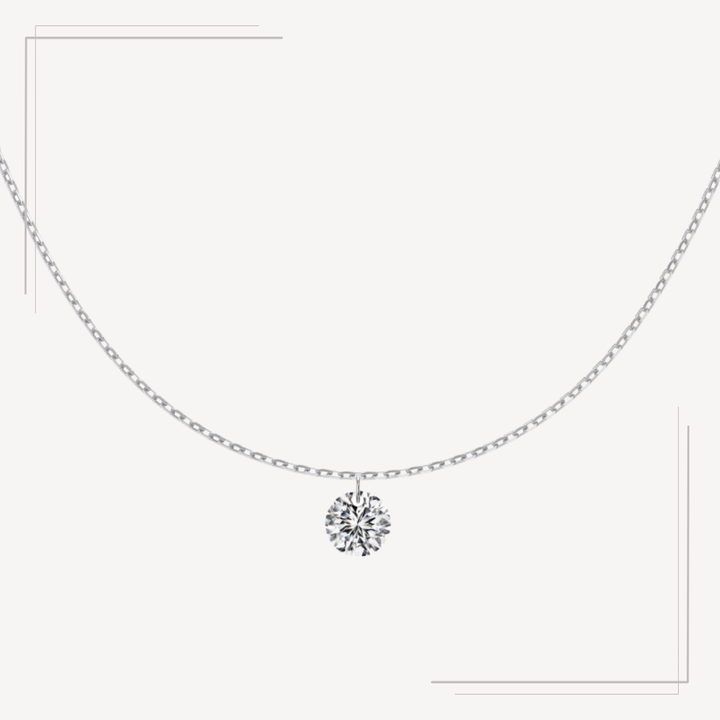 Colier din argint minimalistă cu zircon – Ayla