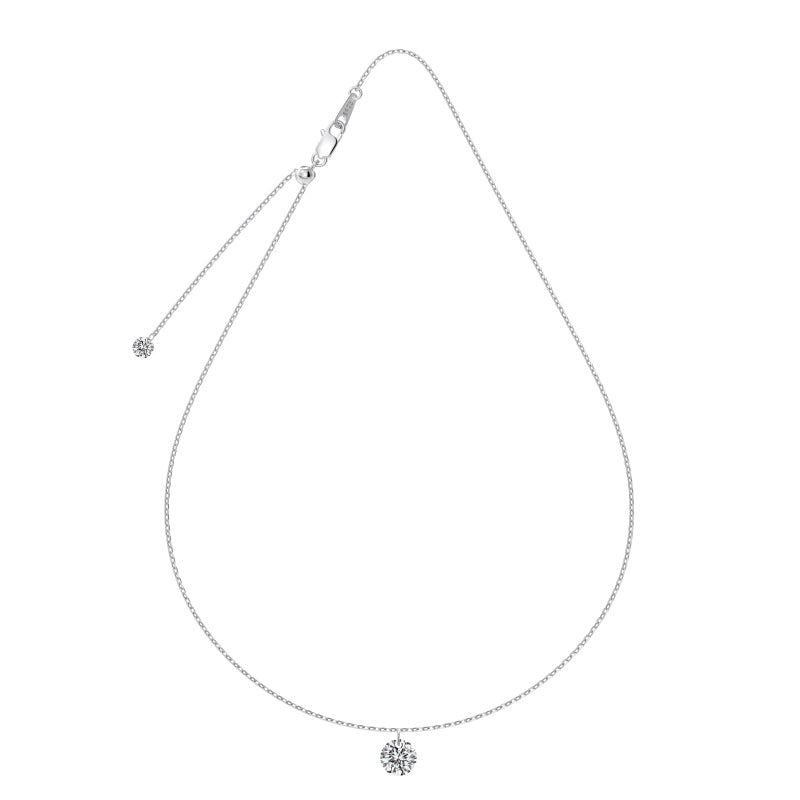 Colier din argint minimalistă cu zircon – Ayla2