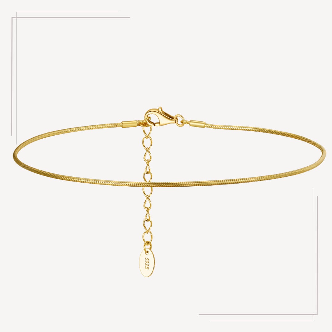 Brățară de gleznă din argint placata cu aur Simple BG14