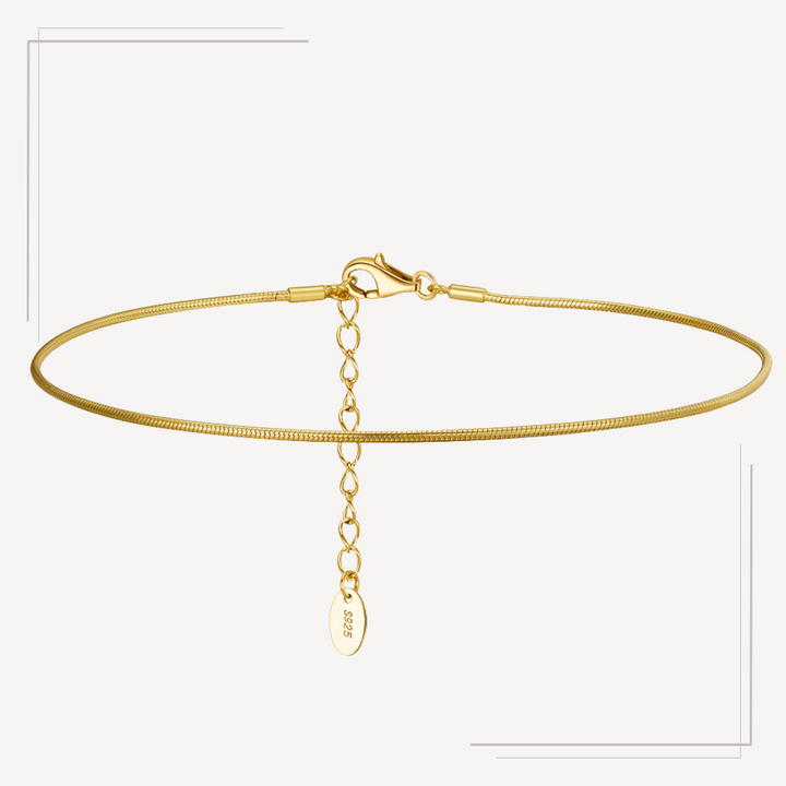Brățară de gleznă din argint placata cu aur Simple BG14