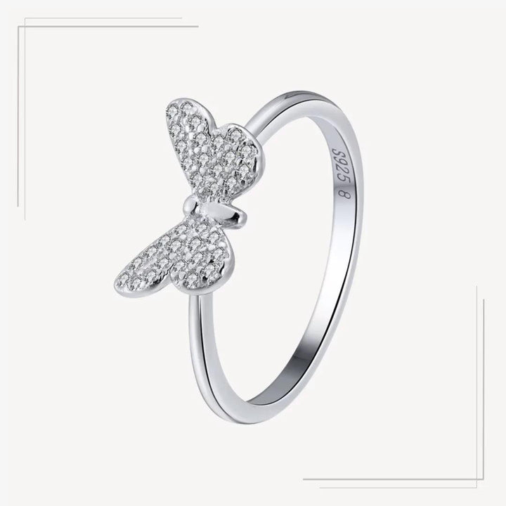 Inel din Argint cu fluture accente sclipitoare - I14 – Design elegant de la Masiri.ro