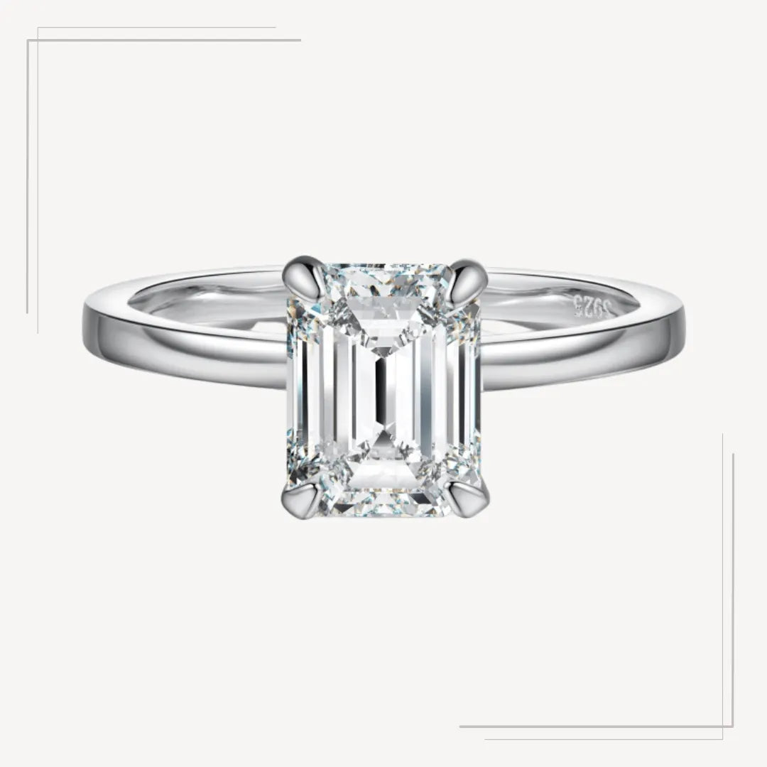 Inel elegant din argint cu Moissanite – Hailey – Design elegant de la Masiri.ro