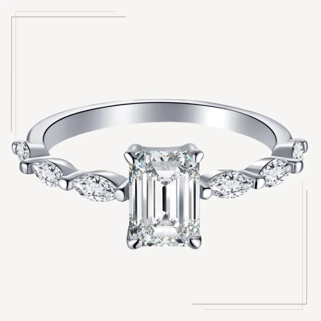 Inel din argint cu diamant Moissanite – Sarah – Design elegant de la Masiri.ro