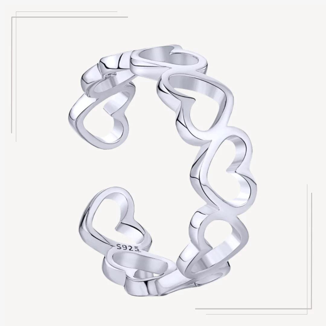 Inel din argint design Full Hearts – I45 – Design elegant de la Masiri.ro