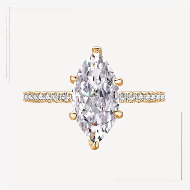 Inel din argint statement cu piatră marquise – Sophie – Design elegant de la Masiri.ro