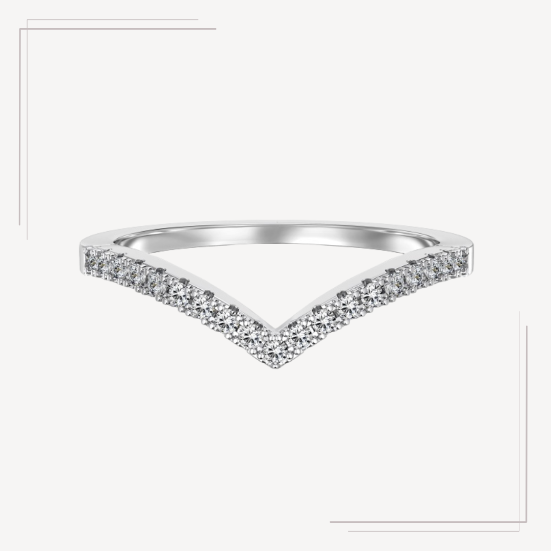 Inel din Argint cu pietre in formă V elegantă – Julia