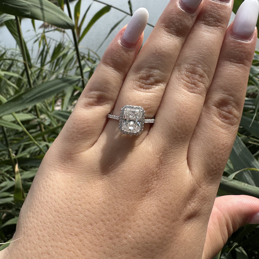 Inel din argint cu diamant Moissanite vintage – Natalia1