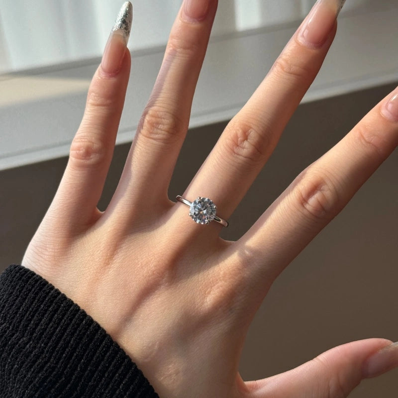 Inel din argint elegant cu piatră solitare – Melody 3