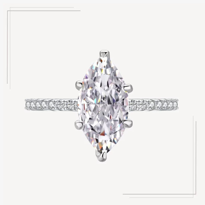 Inel din argint statement cu piatră marquise – Genesis – Design elegant de la Masiri.ro