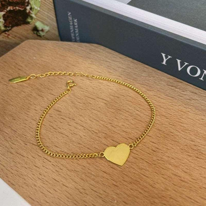 Brățară din argint placată cu aur și inimă plină – B51 – Design elegant de la Masiri.ro