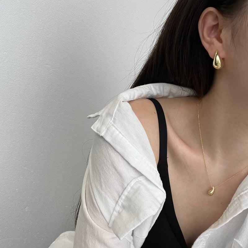 Cercei din argint placat cu aur tip picătură – Madison – Design elegant de la Masiri.ro