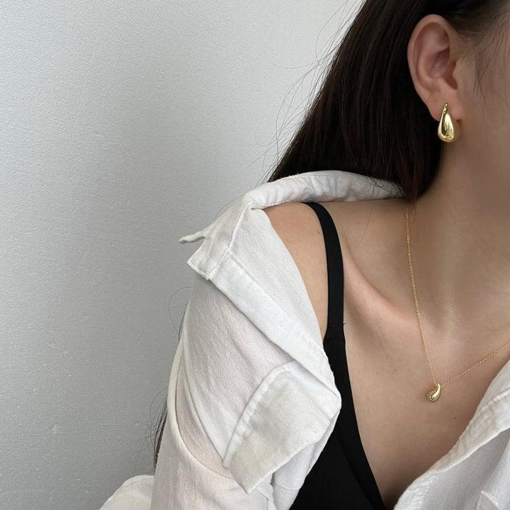 Cercei din argint placat cu aur tip picătură – Madison – Design elegant de la Masiri.ro