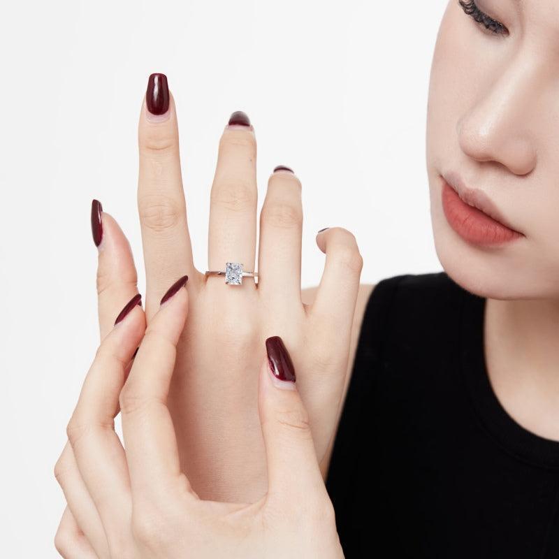 Inel din argint elegant cu piatră radiant – Ellie – Design elegant de la Masiri.ro