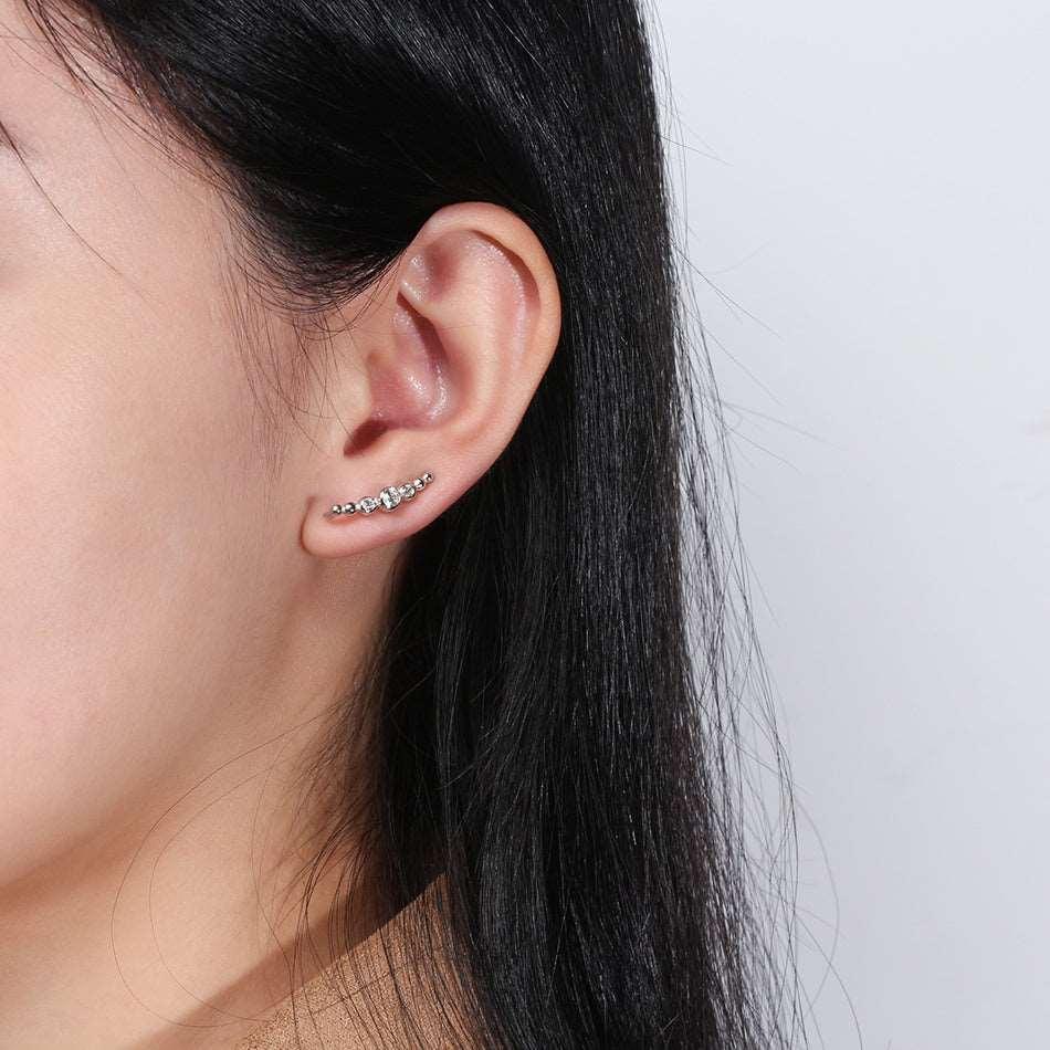 Cercei din argint cu cristale sferice - C41 – Design elegant de la Masiri.ro