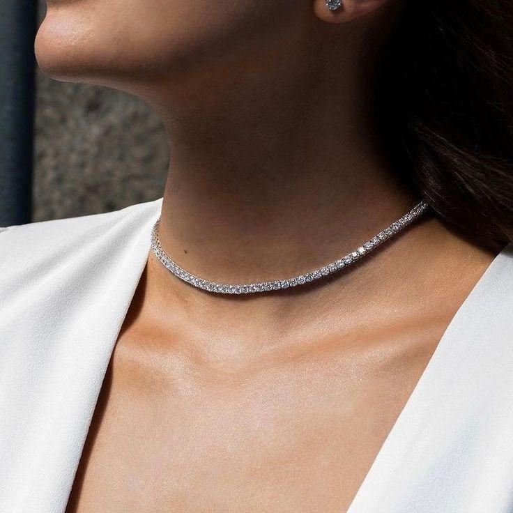 Colier din argint tennis cu pietre strălucitoare 4 mm - L65 – Design elegant de la Masiri.ro