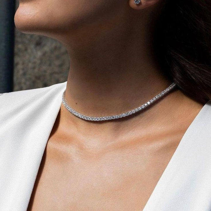Colier din argint tennis cu pietre strălucitoare 4 mm - L65 – Design elegant de la Masiri.ro