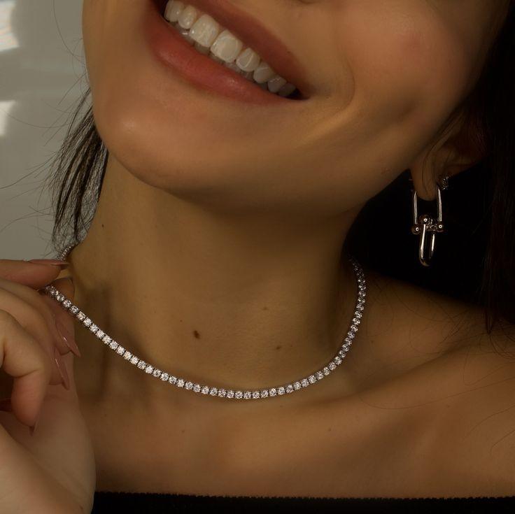 Colier din argint tennis cu pietre strălucitoare 3 mm - L66 – Design elegant de la Masiri.ro