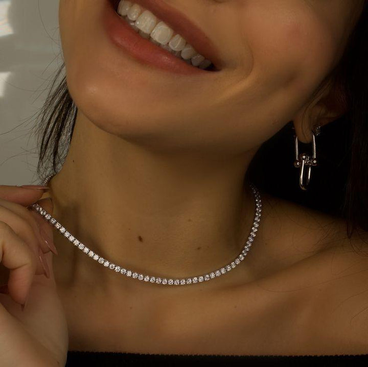 Colier din argint tennis cu pietre strălucitoare 3 mm - L66 – Design elegant de la Masiri.ro