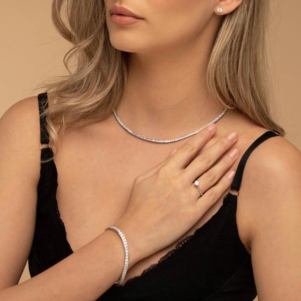 Colier din argint tennis cu pietre strălucitoare 2 mm - L27 – Design elegant de la Masiri.ro