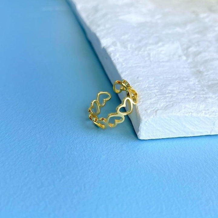 Inel din argint placat cu aur, design Full Hearts – I46 – Design elegant de la Masiri.ro