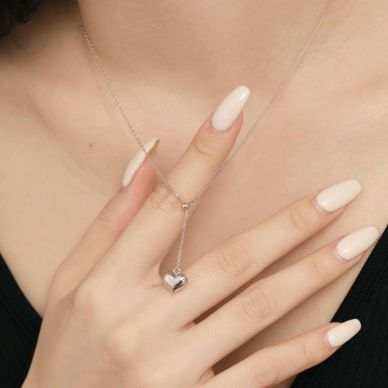 Lănțișor din argint minimalist cu pandantiv inimă - L60 – Design elegant de la Masiri.ro