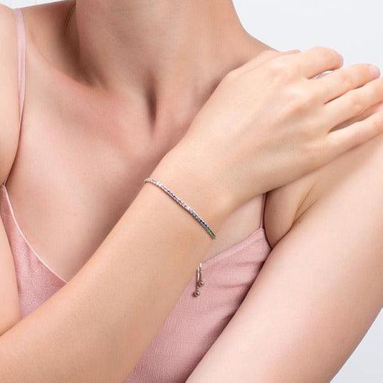 Brățară tennis din argint cu pietre colorate și închidere ajustabilă – B10 Multi-color – Design elegant de la Masiri.ro