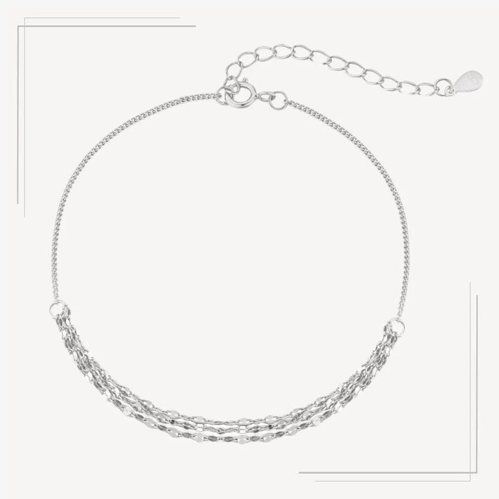 Bratara Argint Triple Chain prezentare fundal alb