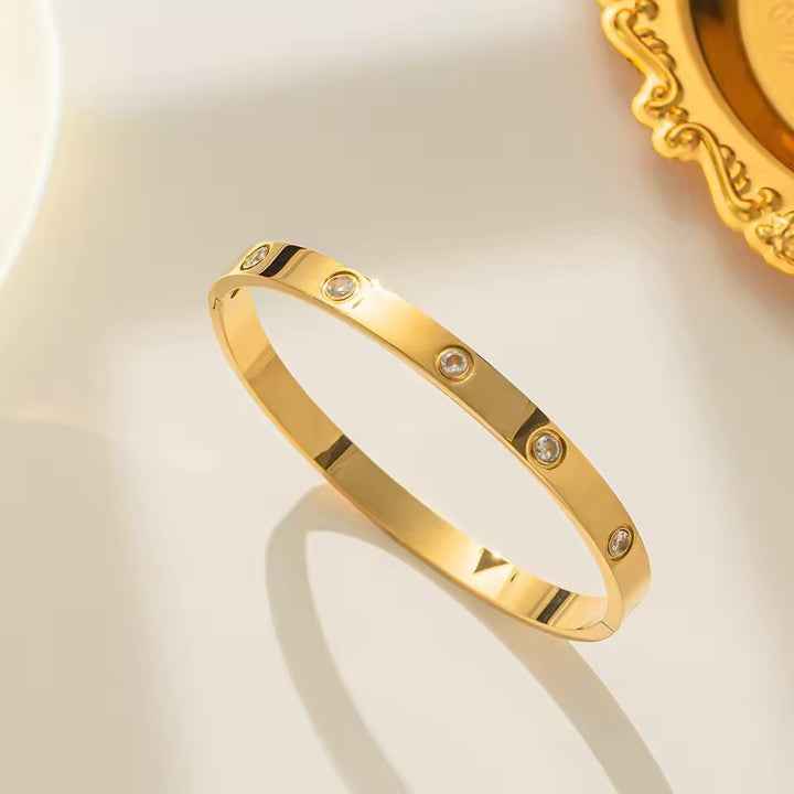 Bratara Gold Crystal Dots1