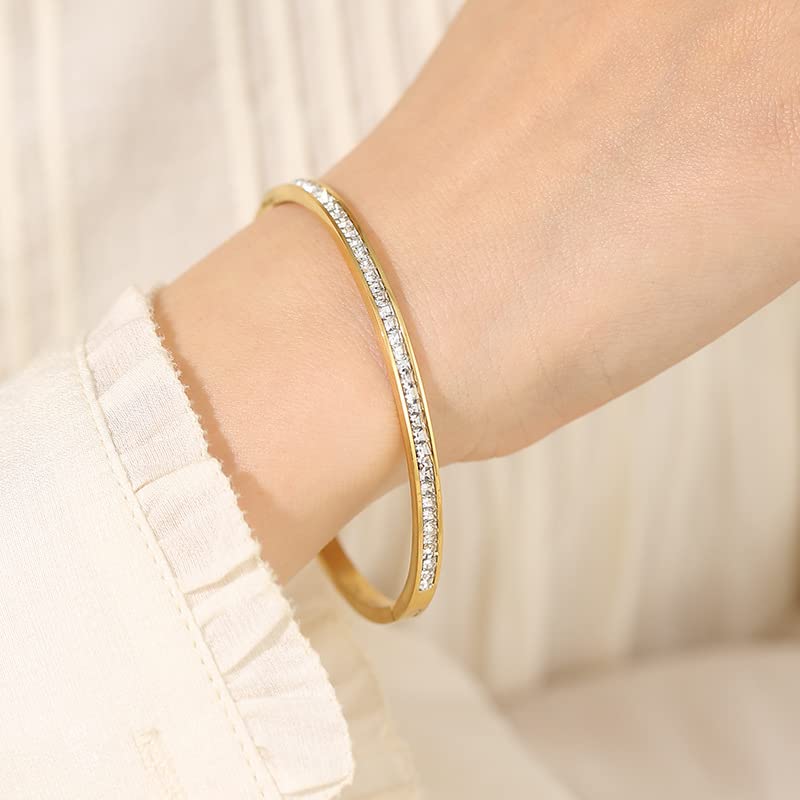 Bratara Gold Crystal Line1