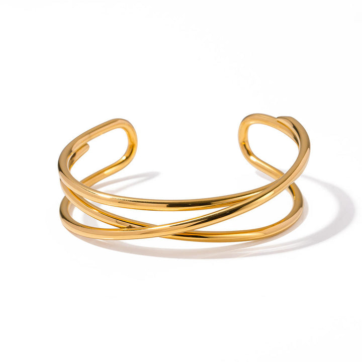 Bratara Gold Double Line Minimal