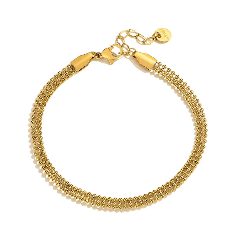 Bratara Gold Triple Beads