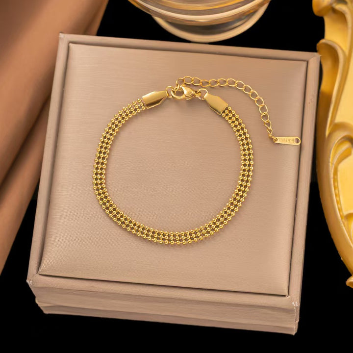 Bratara Gold Triple Beads22