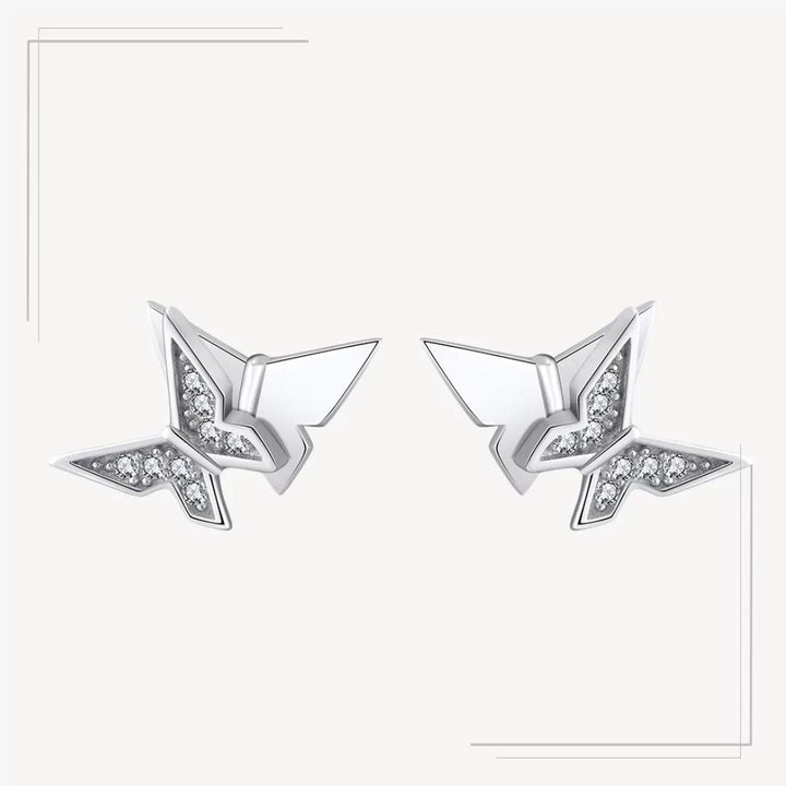 Cercei Argint Butterflies Fundal Alb