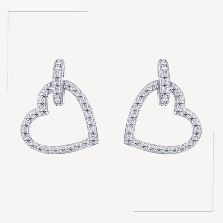 Cercei Argint Heart Principala fundal alb