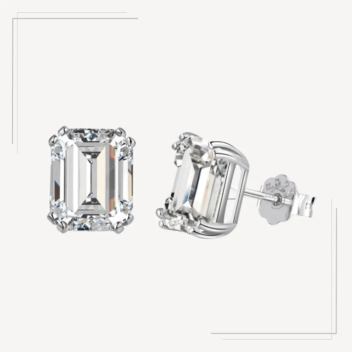 Cercei eleganți din argint cu tăietură emerald - Vivian – Design elegant de la Masiri.ro