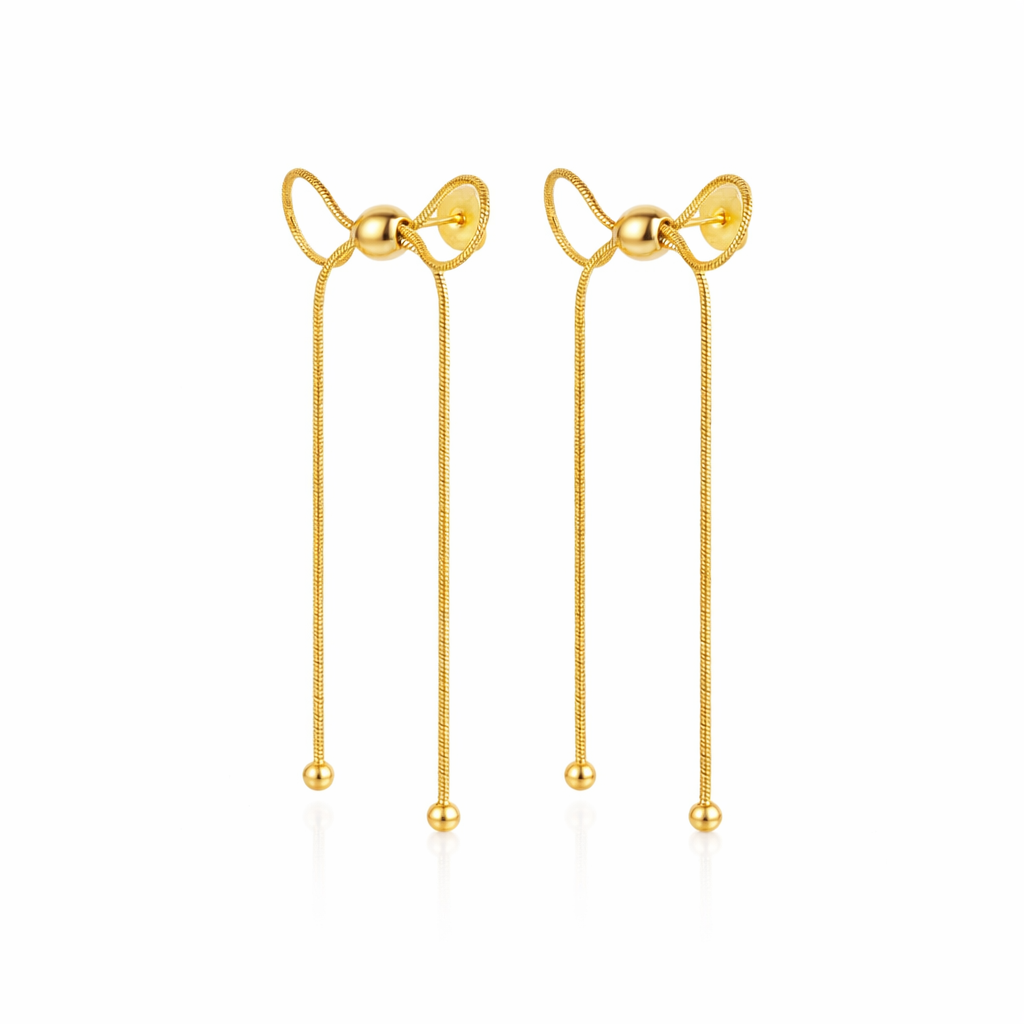Cercei Gold Bow Drop