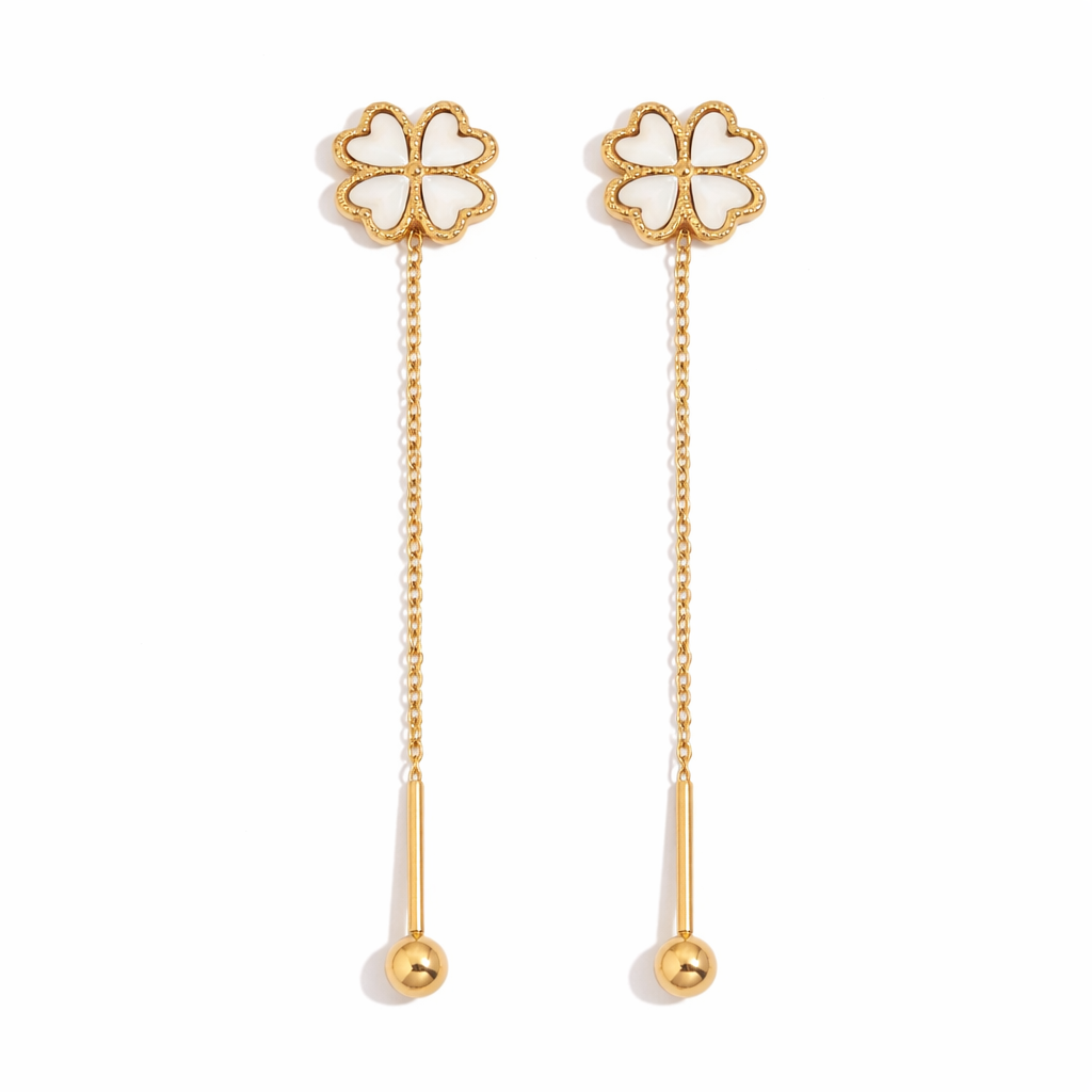 Cercei Gold Simple Clover