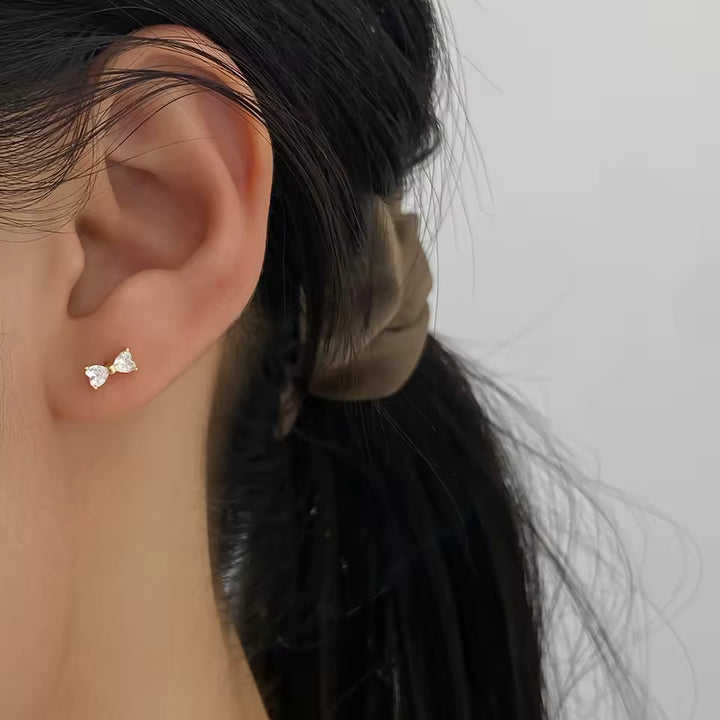 Set Cercei si Colier Gold White Bow
